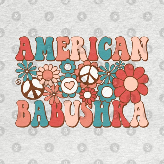 Retro Groovy American Babushka Matching Family 4th of July by BramCrye